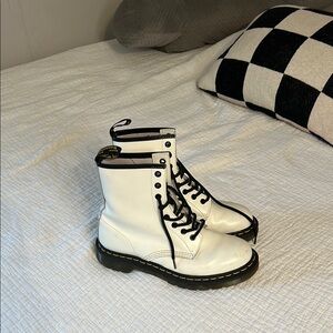 Dr. Martens White Leather Boots